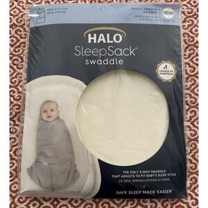 HALO Sleepsack Swaddle Newborn Cream 3 Way Adjustable Blanket 100% Cotton